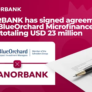 ANOR BANK has signed loan agreements with the BlueOrchard Microfinance Fund for a total of USD 23 million.