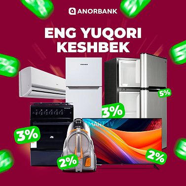 Xaridlar uchun yuqori CASHBACK!